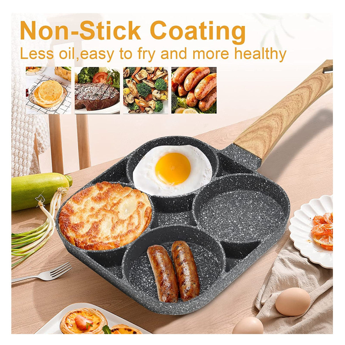 Four-element frying pan