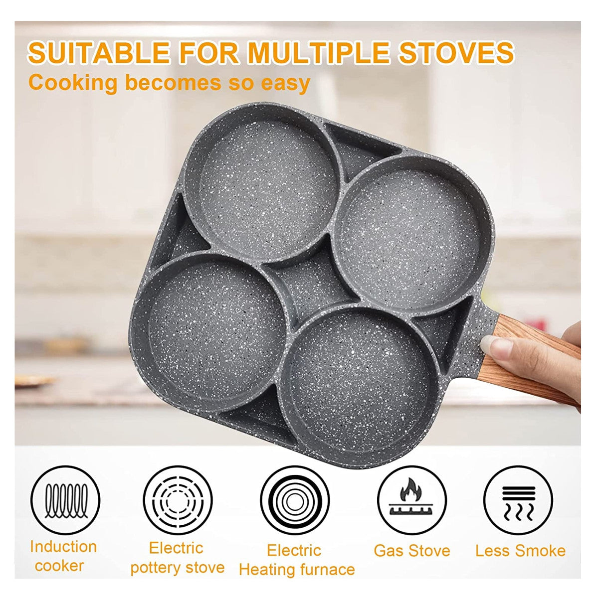 Four-element frying pan