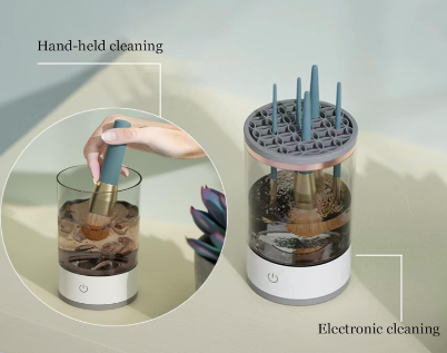 Automatic makeup brush cleaner